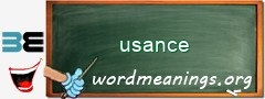 WordMeaning blackboard for usance